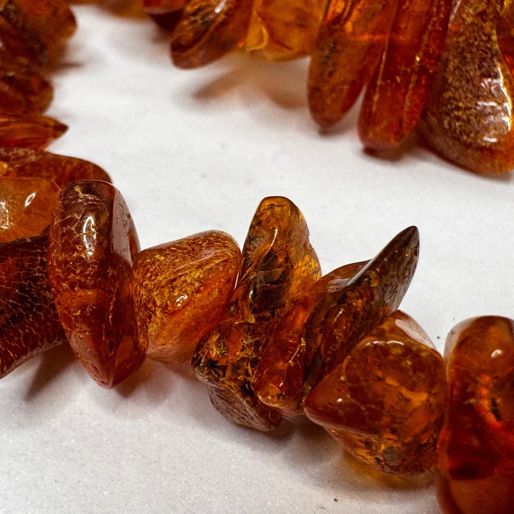 Natural Baltic‎ Amber Chip Necklace Gemstone Glow Boho Chic 26 inches Gradual - Picture 15 of 16